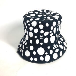 LOUIS VUITTON hat M7072S cotton black LVxYK Yayoi Kusama Polka Dots Chapeau Infinity Dot Hat | AlmaBagz