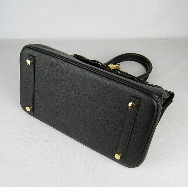 Hermes Birkin 30cm Togo Leather Handbags Black Golden | AlmaBagz