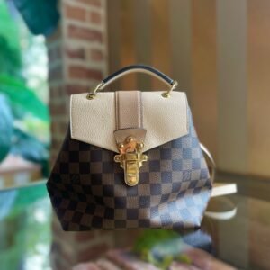 LOUIS VUITTON Clapton Creme Damier Ebene Canvas Backpack | AlmaBagz