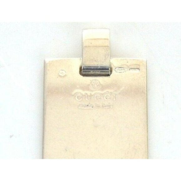 Gucci Bold Sterling Cancer 'Dog Tag' Pendant | AlmaBagz