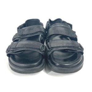 LOUIS VUITTON Sandals Monogram Eclipse Canvas, Rubber black Monogram Eclipse Belt sandals 8 | AlmaBagz