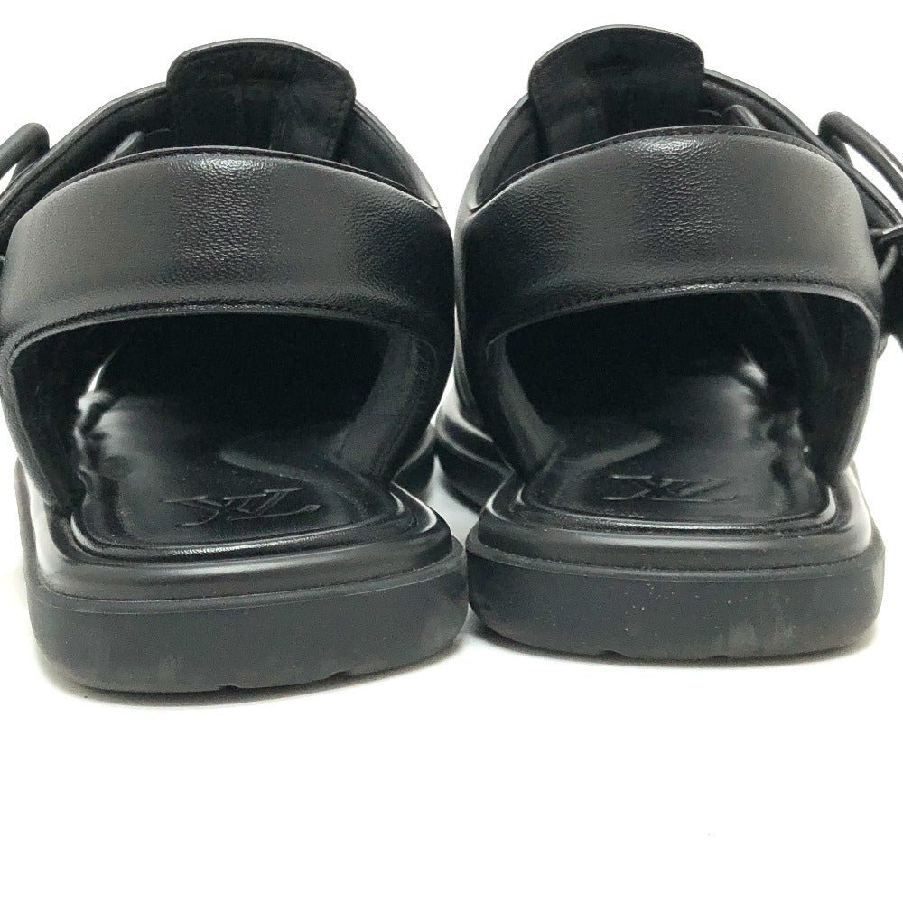 LOUIS VUITTON Sandals 1ACVTR leather black LV Venice Line Sandals 6.5 | AlmaBagz - Image 9