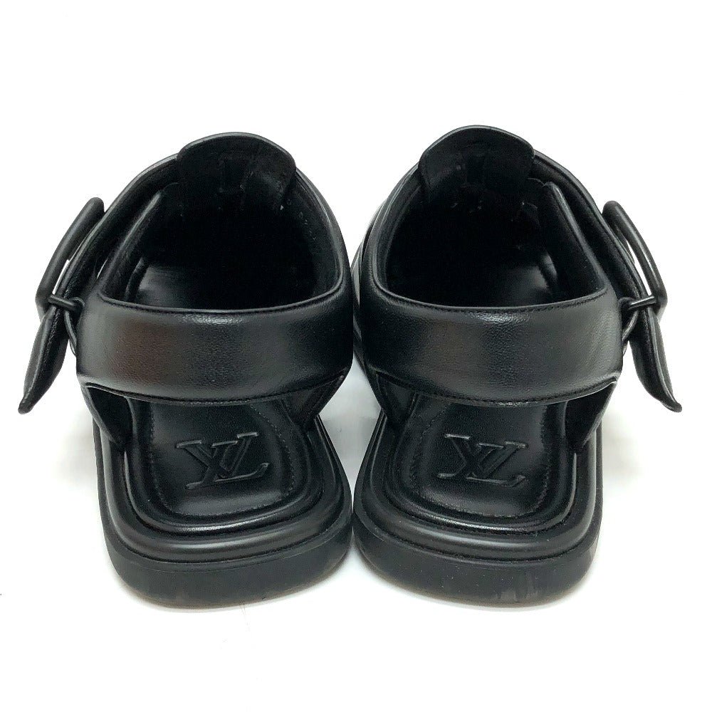 LOUIS VUITTON Sandals 1ACVTR leather black LV Venice Line Sandals 6.5 | AlmaBagz - Image 2