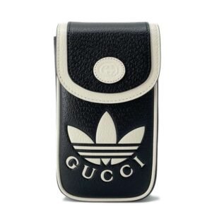 GUCCI Adidas Collaboration Pouch GG Logo Mini Shoulder Bag Black/White 721794 Leather | AlmaBagz