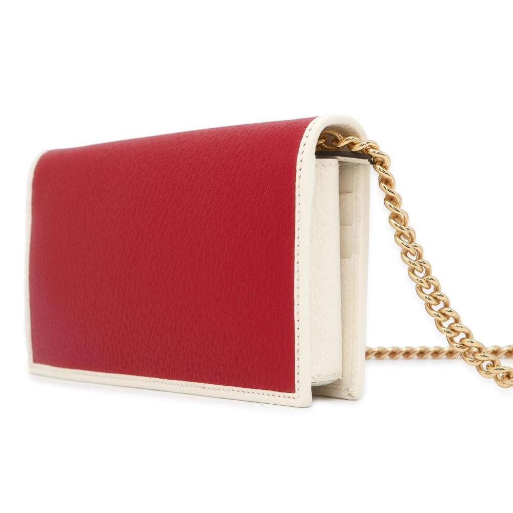 GUCCI adidas Collaboration Chain Wallet Red/White 621892 Leather | AlmaBagz - Image 2