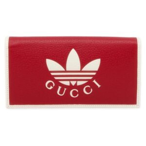 GUCCI adidas Collaboration Chain Wallet Red/White 621892 Leather | AlmaBagz