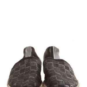 Louis Vuitton Black Glitter Checkerboard Espadrille SZ 38 | AlmaBagz