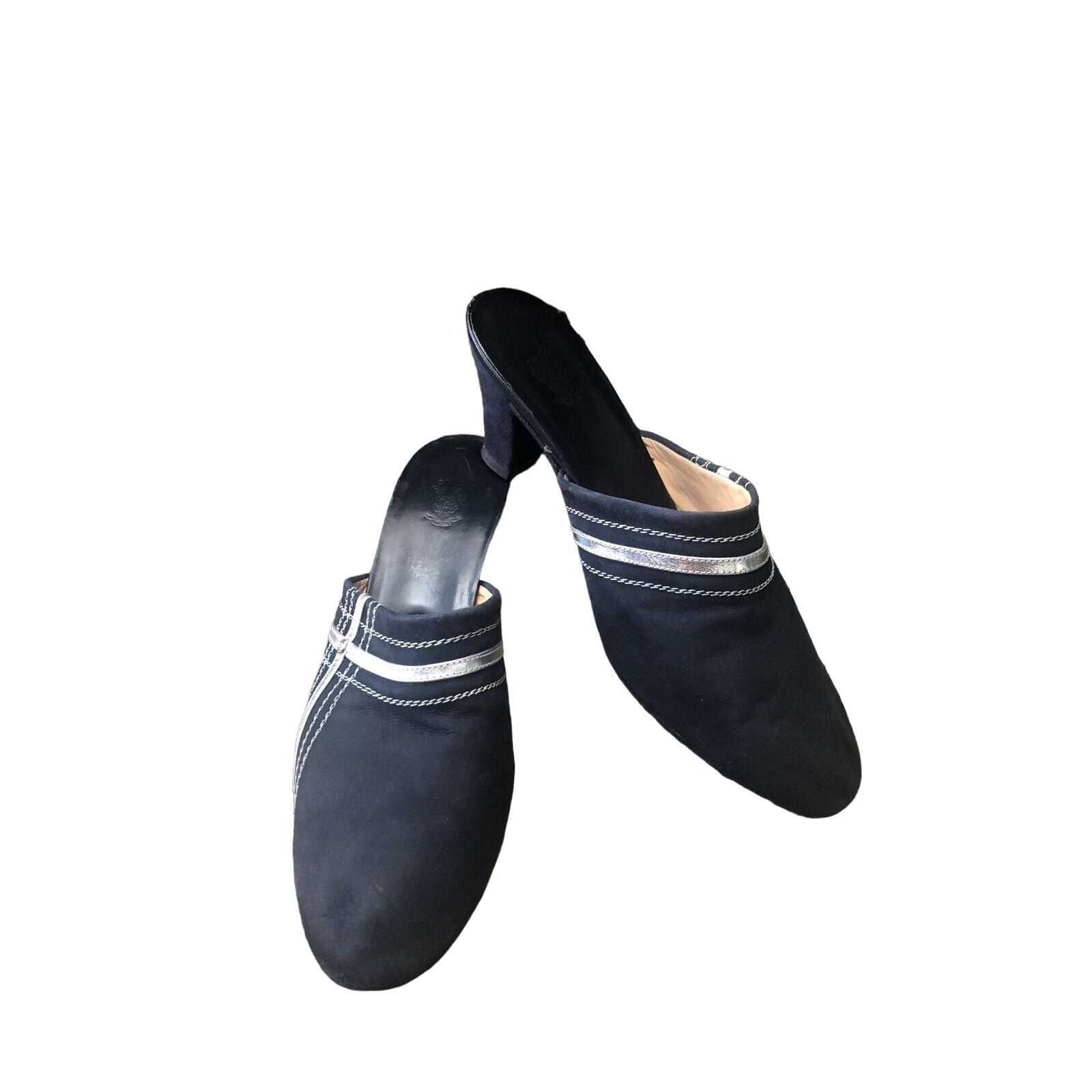 Gucci 1970s- 80s black silk over leather metallic shoes | AlmaBagz - Image 5