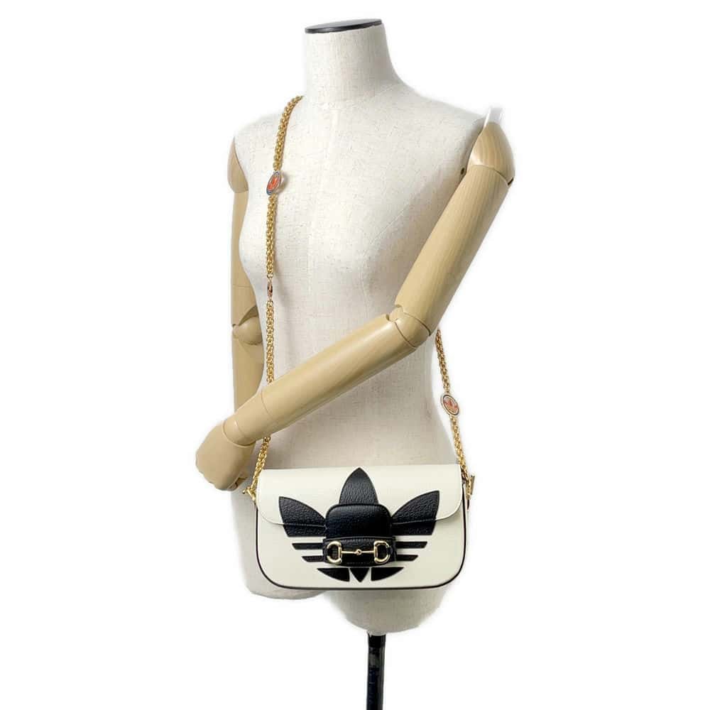 GUCCI Adidas Horsebit1955 White/Black 722009 Leather Size Small | AlmaBagz - Image 4