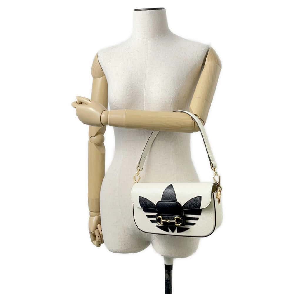 GUCCI Adidas Horsebit1955 White/Black 722009 Leather Size Small | AlmaBagz - Image 5