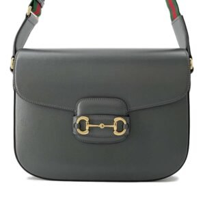 GUCCI Horsebit1955 Shoulder Bag Gray 700457 Leather | AlmaBagz