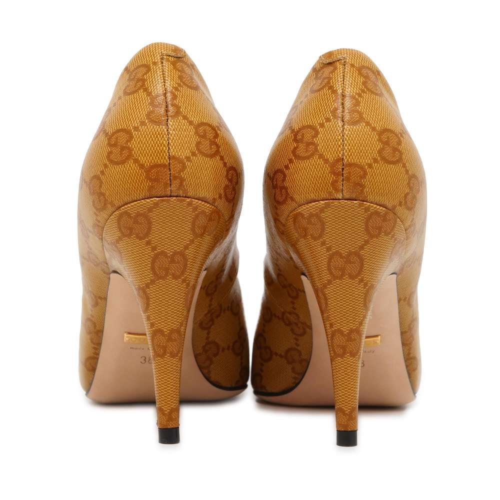 GUCCI Adidas Collaboration GG Crystal Pumps Beige 702221 Leather Size 38 | AlmaBagz - Image 3