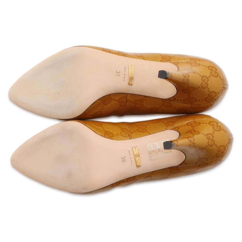 GUCCI Adidas Collaboration GG Crystal Pumps Beige 702221 Leather Size 38 | AlmaBagz - Image 4