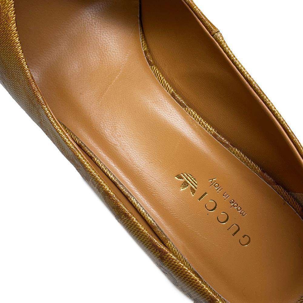 GUCCI Adidas Collaboration GG Crystal Pumps Beige 702221 Leather Size 38 | AlmaBagz - Image 7