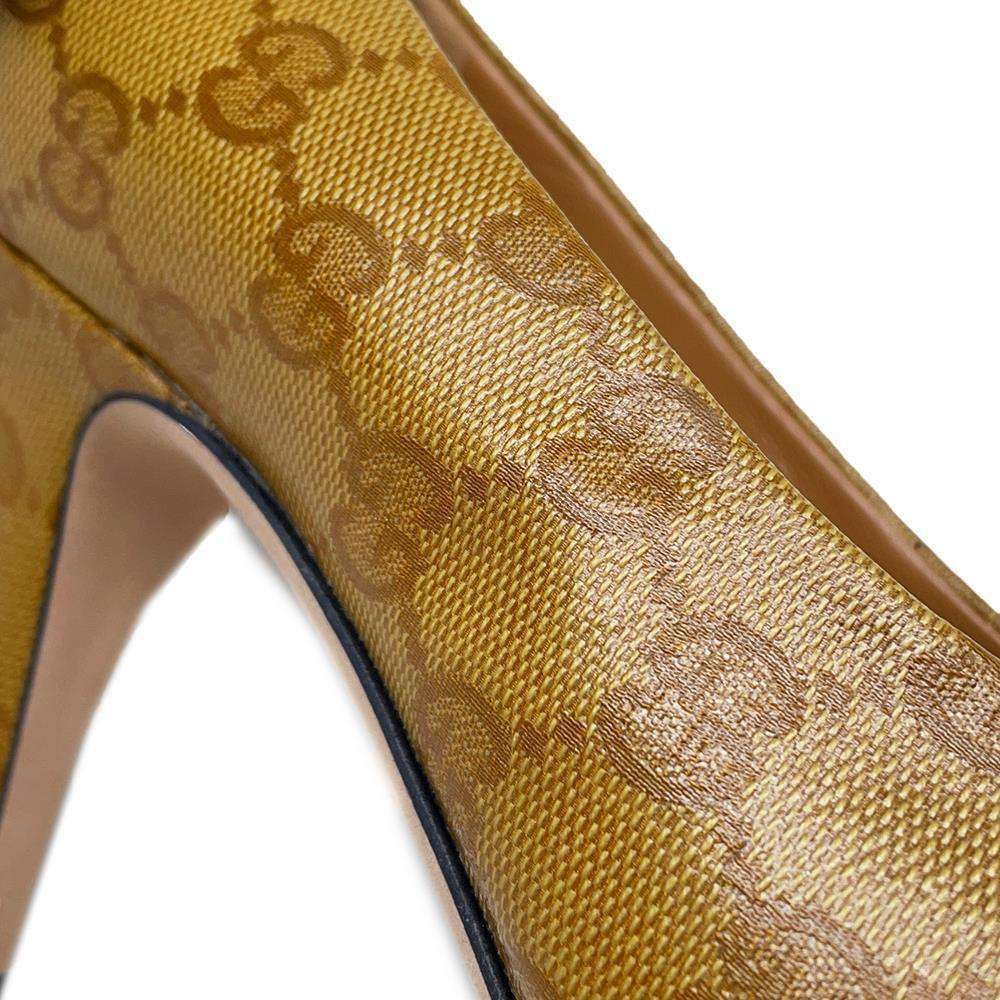 GUCCI Adidas Collaboration GG Crystal Pumps Beige 702221 Leather Size 38 | AlmaBagz - Image 8