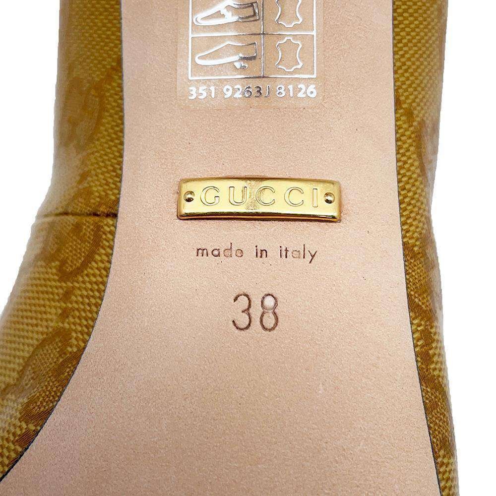 GUCCI Adidas Collaboration GG Crystal Pumps Beige 702221 Leather Size 38 | AlmaBagz - Image 9