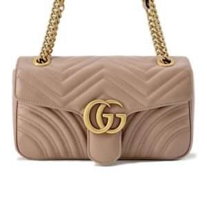GUCCI GG MarmontQuilted ChainShoulder Jasmin Flower 443497 Leather | AlmaBagz
