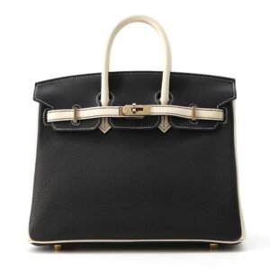 HERMES Birkin SPO Black/Craie Togo Leather Size 25 | AlmaBagz