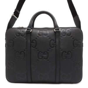 GUCCI Jumbo GG 2way Briefcase Black 658573 Leather | AlmaBagz
