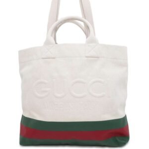 GUCCI Tote Bag with embossed details Natural 782741 Canvas | AlmaBagz
