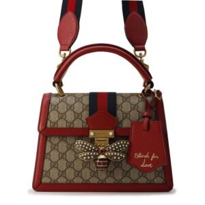 GUCCI GG Supreme Queen Margaret 2waBag Beige/Red 476541 GG SupremeCanvas Leather | AlmaBagz