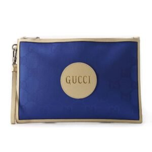 GUCCI Off the Grid Clutch Bag Blue/Ivory 625598 Nylon | AlmaBagz