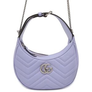 GUCCI GG Marmont Handbag Half Moon Purple 699514 Leather | AlmaBagz
