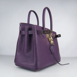 Hermes Birkin 30cm Togo leather Handbags purple golden | AlmaBagz