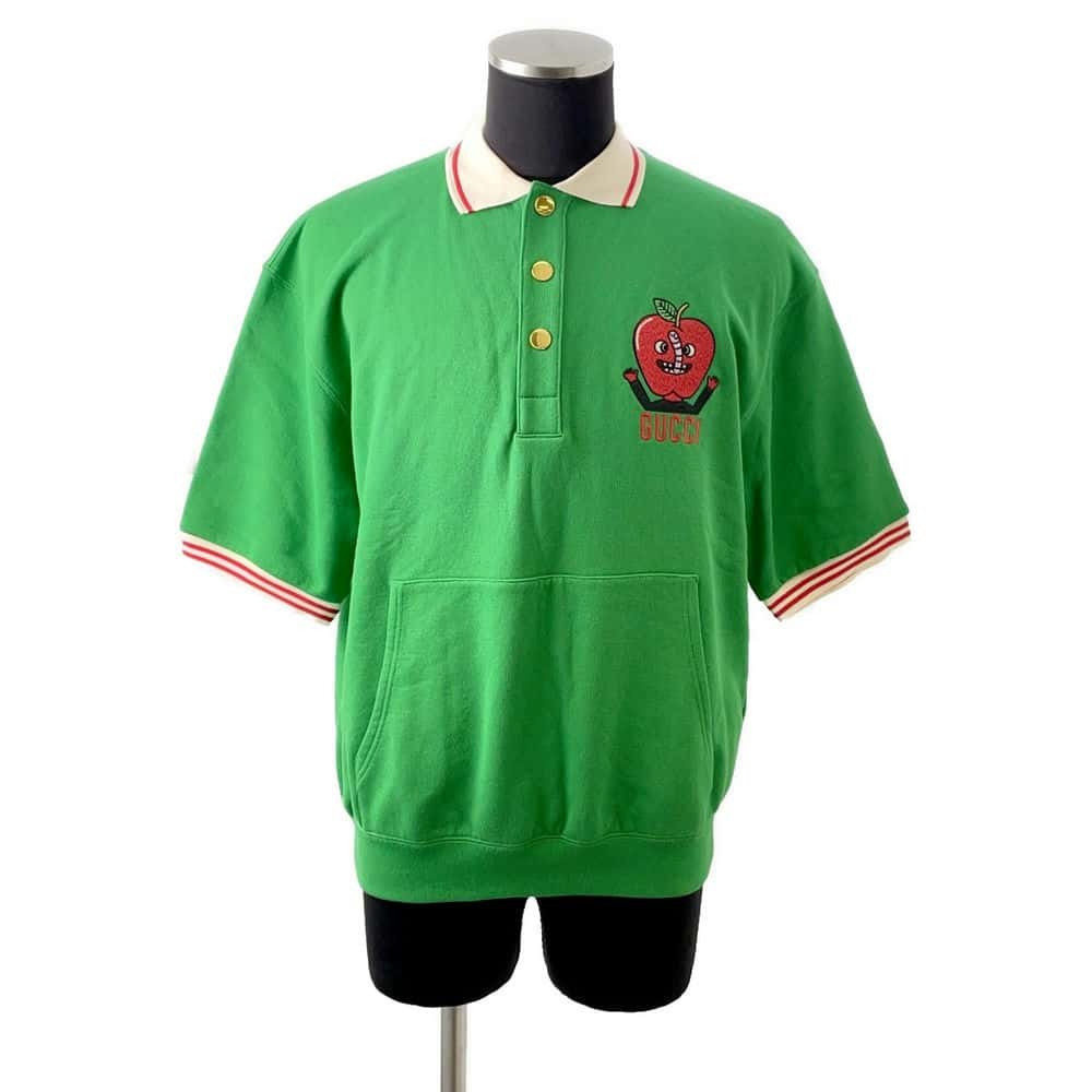 GUCCI polo shirt with patch Size XS Green 658081 Cotton100% | AlmaBagz