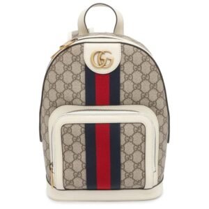 GUCCI Ophidia GG Supreme Backpack Beige/White 547965 GG Supreme Canvas Leather | AlmaBagz
