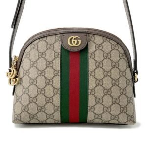 GUCCI Shoulder Bag GG Supreme Ophidia Web Beige/Brown 499621 GG SupremeCanvas Leather | AlmaBagz