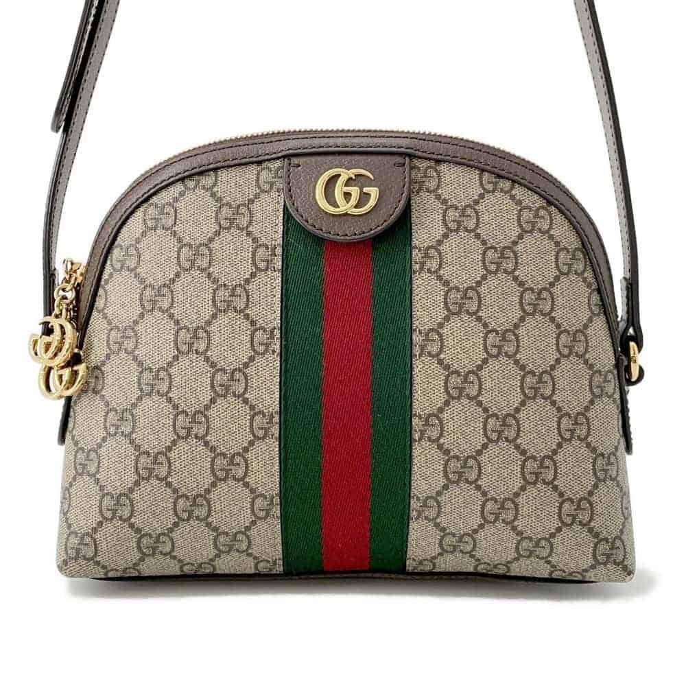 GUCCI Shoulder Bag GG Supreme Ophidia Web Beige/Brown 499621 GG SupremeCanvas Leather | AlmaBagz