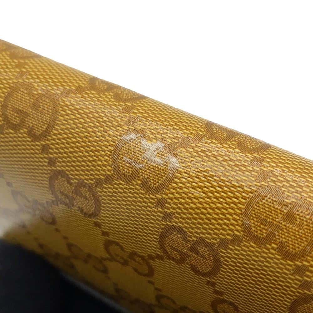 GUCCI Adidas Collaboration Chain Wallet Yellow/Brown 621892 PVC/Leather | AlmaBagz - Image 7