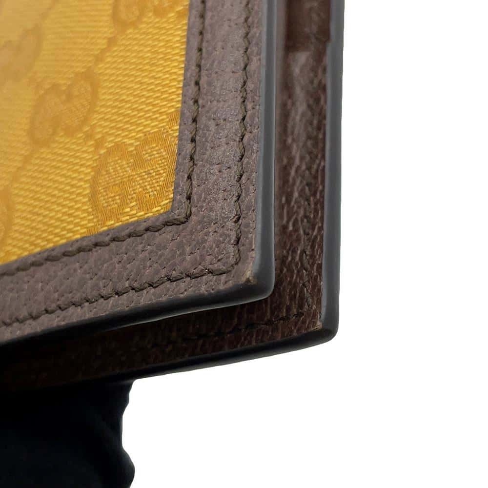 GUCCI Adidas Collaboration Chain Wallet Yellow/Brown 621892 PVC/Leather | AlmaBagz - Image 8