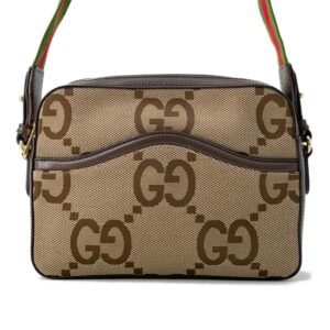 GUCCI jumbo GG messenger bag Beige 675891 Canvas Leather | AlmaBagz