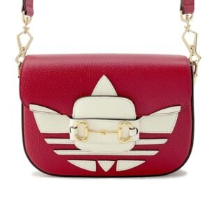 GUCCI Horsebit 1955 Shoulder Bag Adidas collaboration Red/White 658574 Leather | AlmaBagz