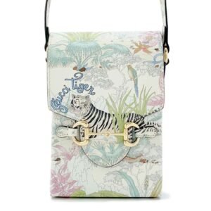 GUCCI Horsebit 1955 Tiger Shoulder Bag White/Multicolor 625615 Leather | AlmaBagz