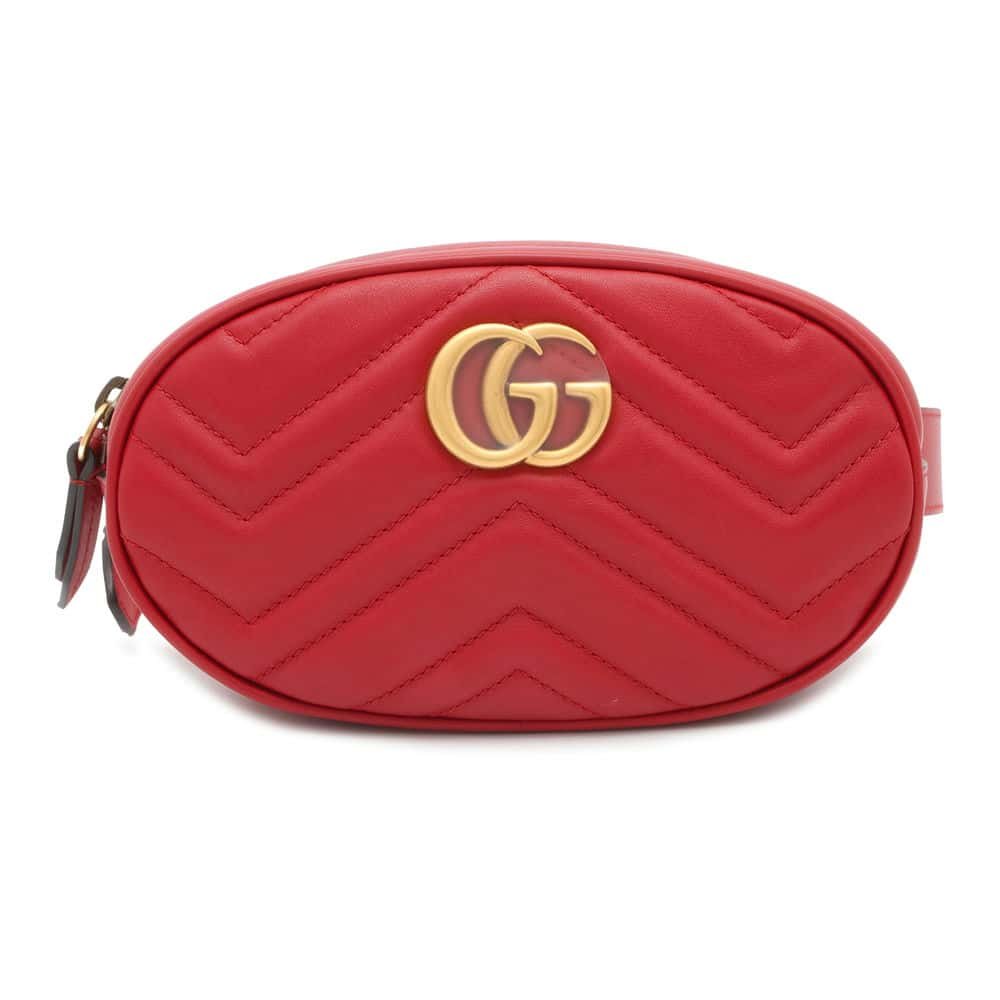 GUCCI GG Marmont Crossbody Bag Red 476434 Leather | AlmaBagz