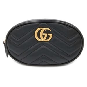 GUCCI GG Marmont belt bag Black 476434 Leather | AlmaBagz