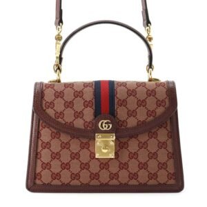 GUCCI Offdia 2way Shoulder Bag Bordeaux 651055 Canvas Leather | AlmaBagz