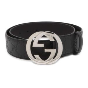 GUCCI Signature Leather Belt Black 411924 Leather Size 90 | AlmaBagz