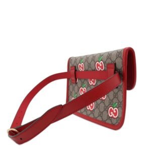 GUCCI Apple GG Supreme Repom Waist Bag Beige/Red 625233 PVC Leather | AlmaBagz