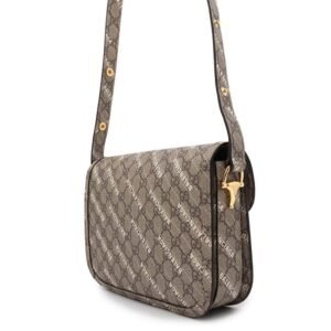 GUCCI BALENCIAGACollaboration Horsebit1955 Shoulder Bag Beige 602204 GG SupremeCanvas | AlmaBagz