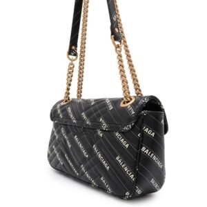 GUCCI BALENCIAGA Collaboration The Hacker Project GG Marmont Shoulder Bag Black 443497 Leather | AlmaBagz