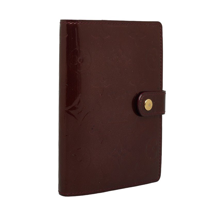Louis Vuitton Monogram Verney Agenda PM Handbook Cover R21072 Amarant Brown Pearl Patent Leather Louis Vuitton | AlmaBagz