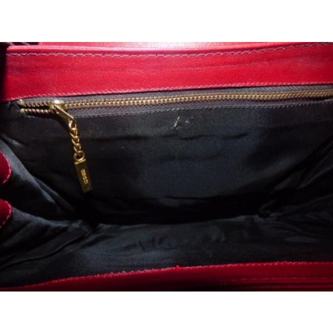 Gucci And Leather Satcheldesigner Purses Red Suede Shoulder Bag | AlmaBagz - Image 2