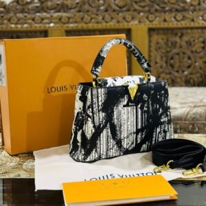 Louis Vuitton Capucines Women Bag - Premium Quality with Brand Box (Black/White-3) | AlmaBagz