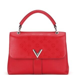 LOUIS VUITTON M51924 VERY ONE HANDLE BAG (AH1158) RED LEATHER SILVER HARDWARE, WITH STRAP & DUST COVER | AlmaBagz