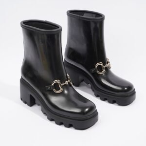 Gucci Horsebit Boots Black Rubber EU 36 UK 3 | AlmaBagz