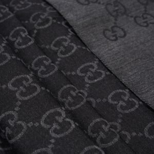 Gucci GG Wool Silk Stole Black / Dark Grey Wool | AlmaBagz